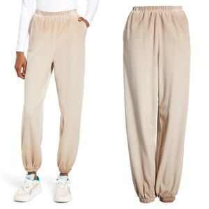 Nordstrom Oil Wash Cotton Blend Joggers Tan Warm Size Small 2021 High Rise Pants